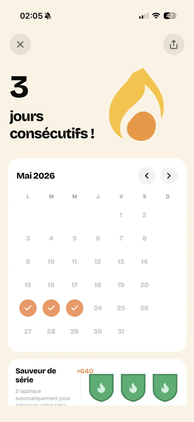 Garde ta série quotidienne en vie